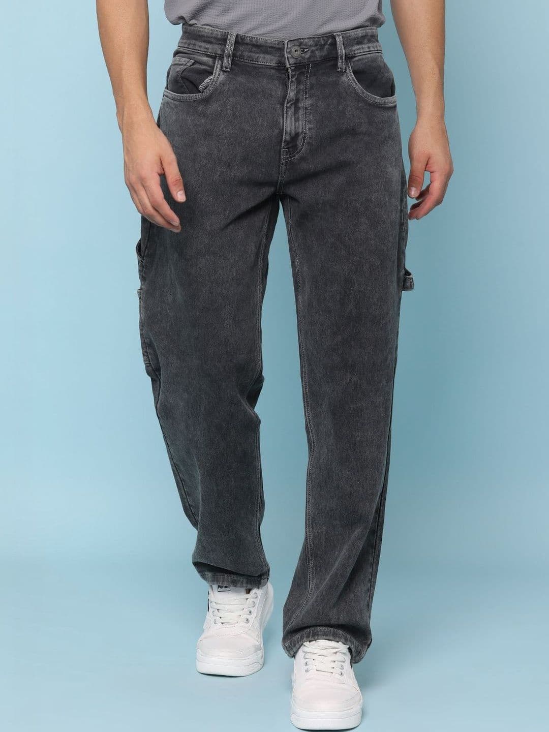 LIMEROAD Men Regular Fit Mid-Rise Light Fade Stretchable Jeans - view 1