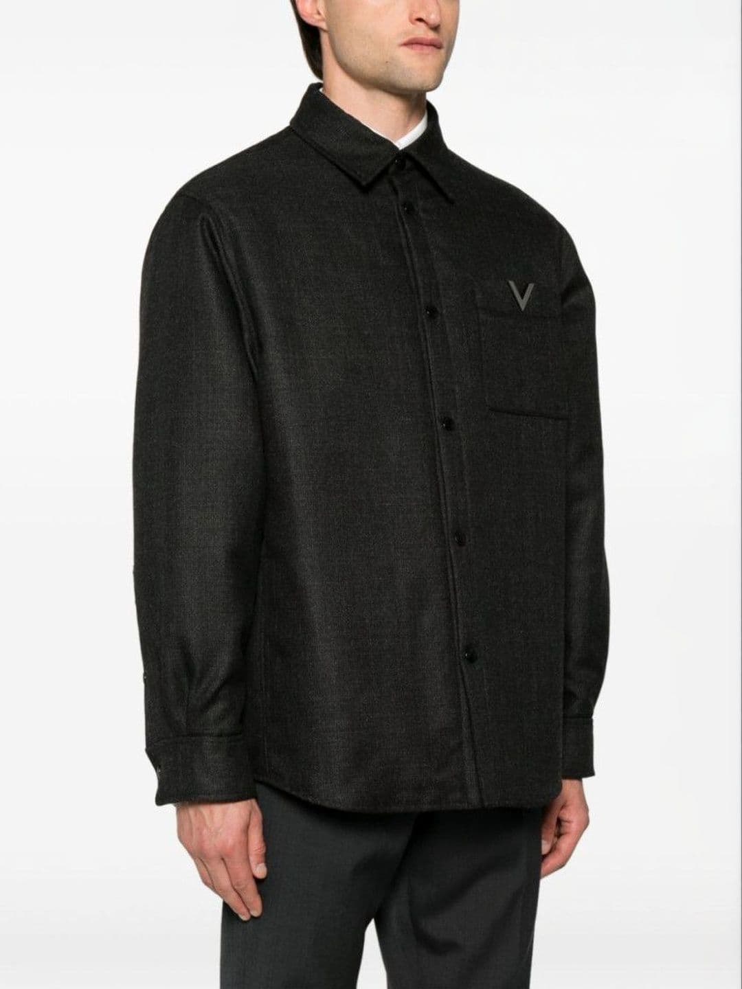 Valentino Black Vlogo Padded Shirt Jacket - view 1