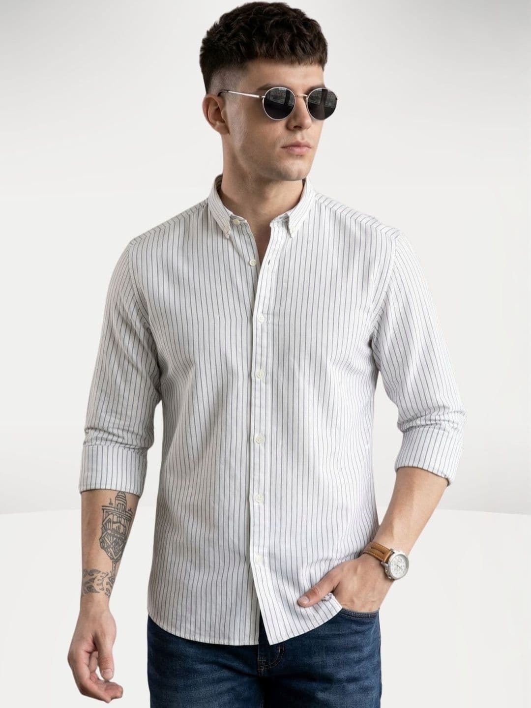 THE BEETEL HOUSE Men Premium Slim Fit Striped Casual Shirt - view 1