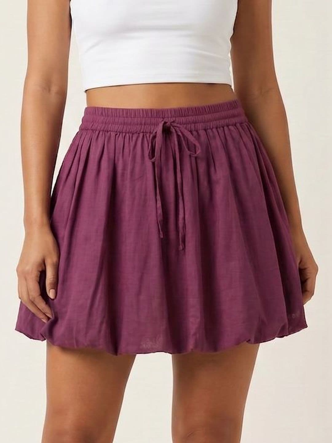 Moomaya Women Cotton Cotton Cambric Mini Balloon Skirt - view 1