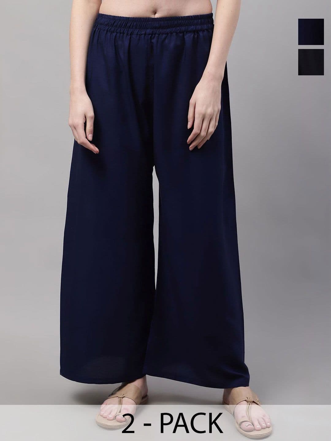 KALINI Women 2 Flared Ethnic Palazzos - view 1