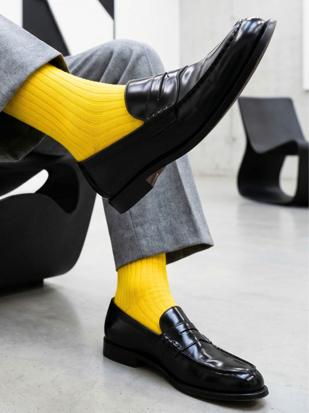 Dynamocks Unisex Yellow Solid Above Ankle-Length Socks - view 1