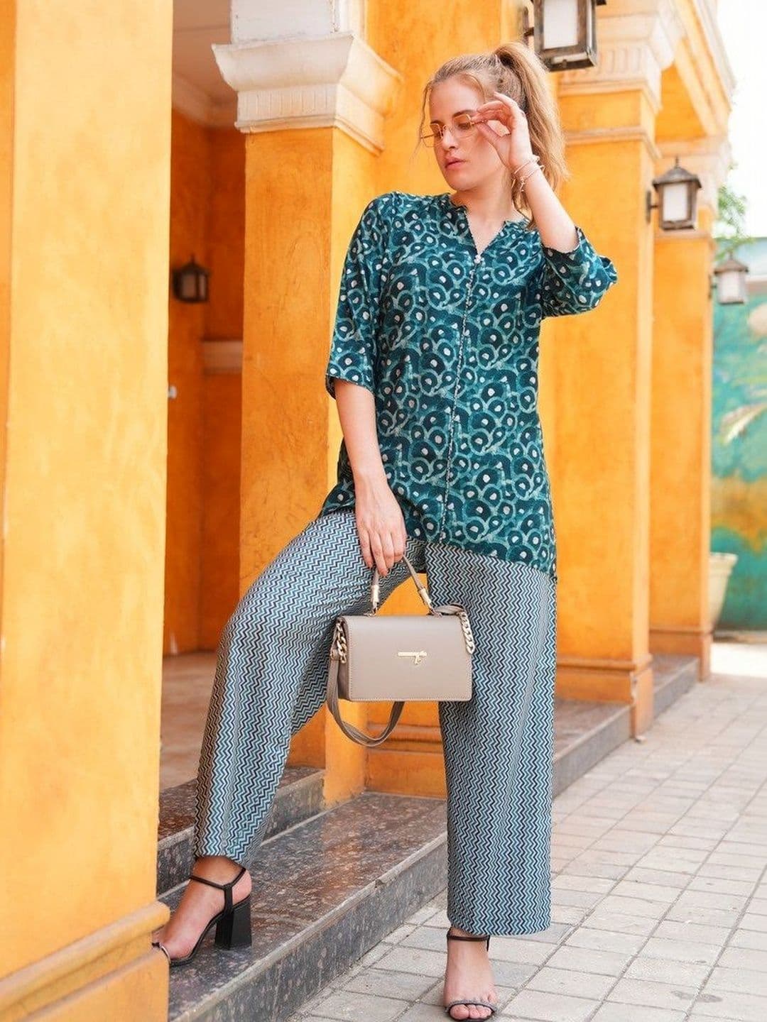 Minelli Printed Top with Palazzos - view 1