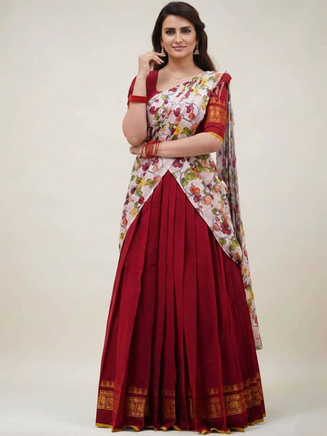 CP TEXTILE Semi-Stitched Lehenga & Blouse With Dupatta - view 1