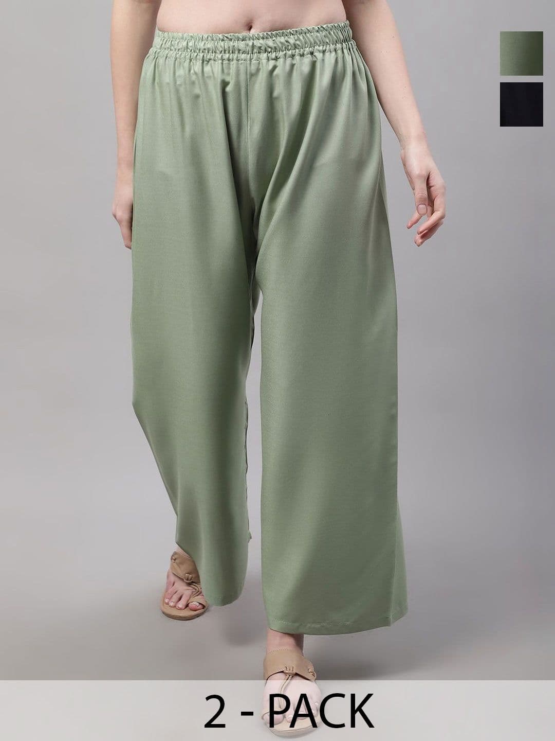 KALINI Women 2 Flared Ethnic Palazzos - view 1