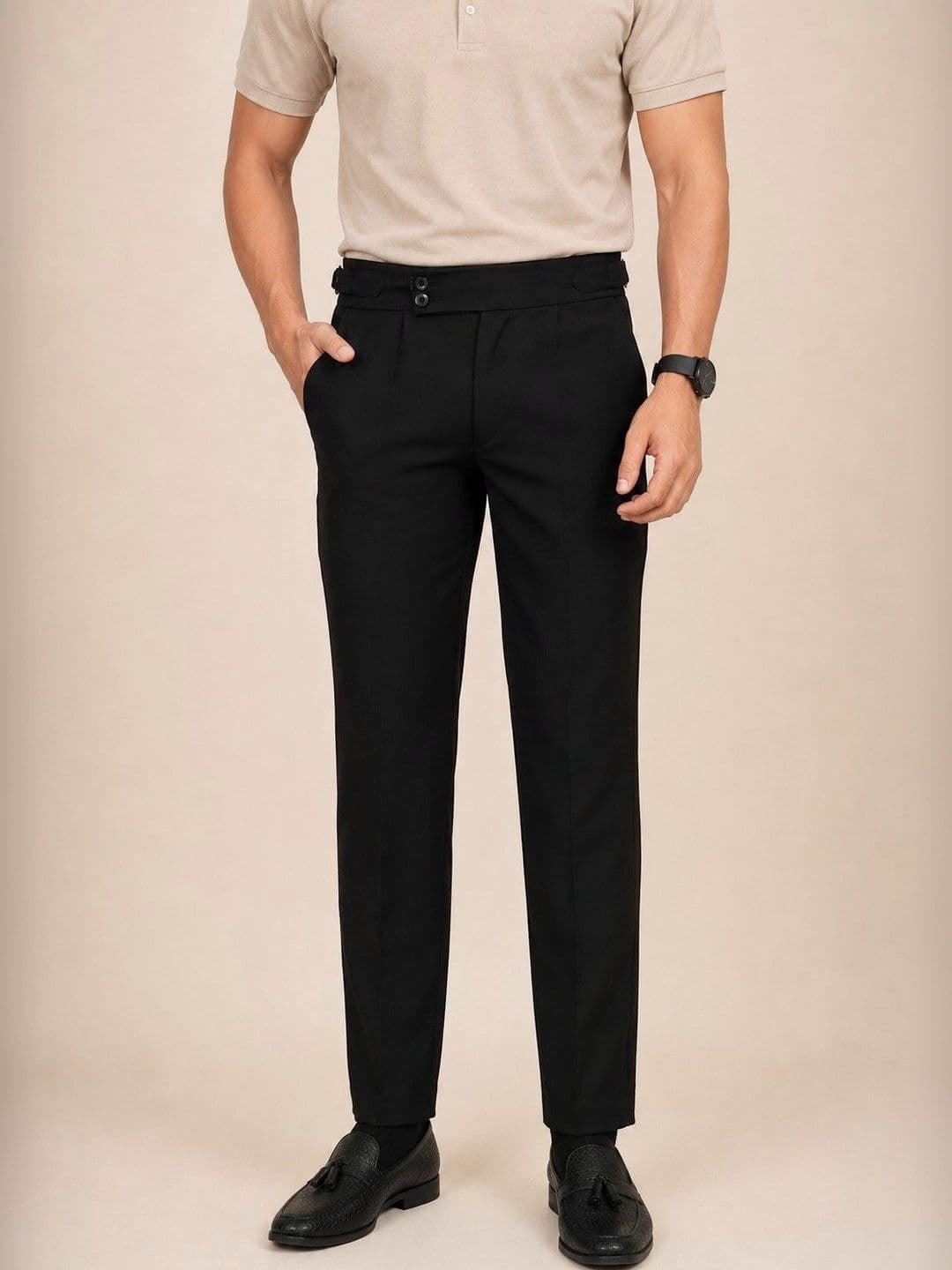el cielo Men Tailored Wrinkle Free Pleated Gurkha Pant - view 1