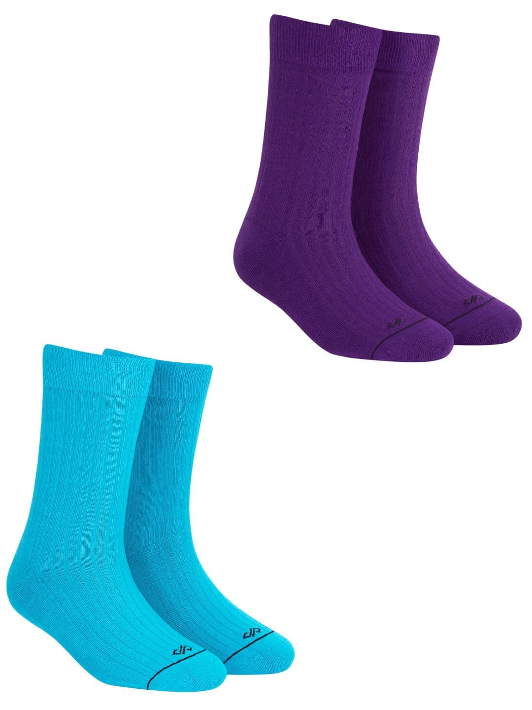 Dynamocks Unisex Pack of 2 Purple & Blue Solid Calf-Length Socks - view 1
