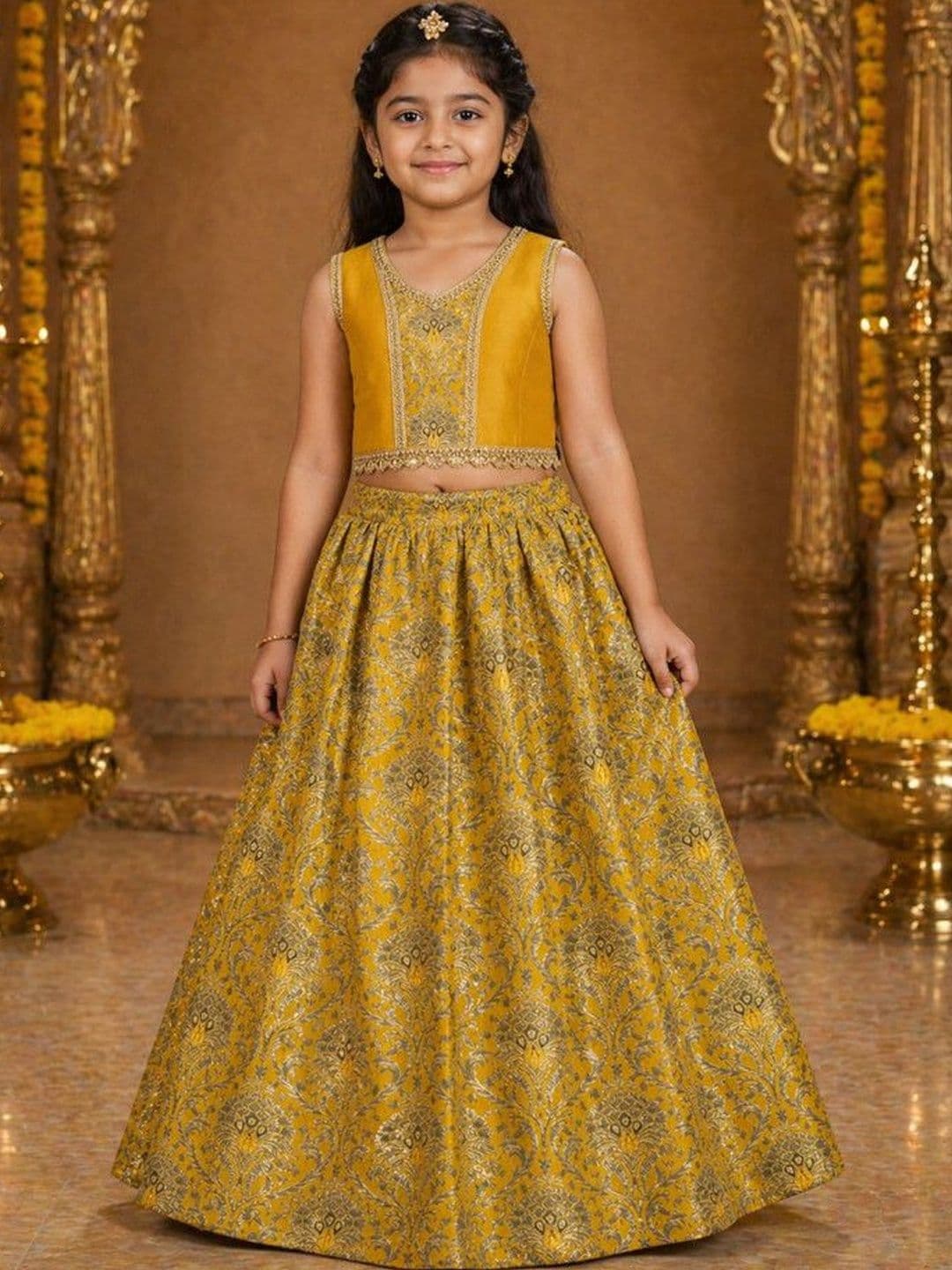 Xepon Girls Embellished Ready to Wear Lehenga Choli - view 1