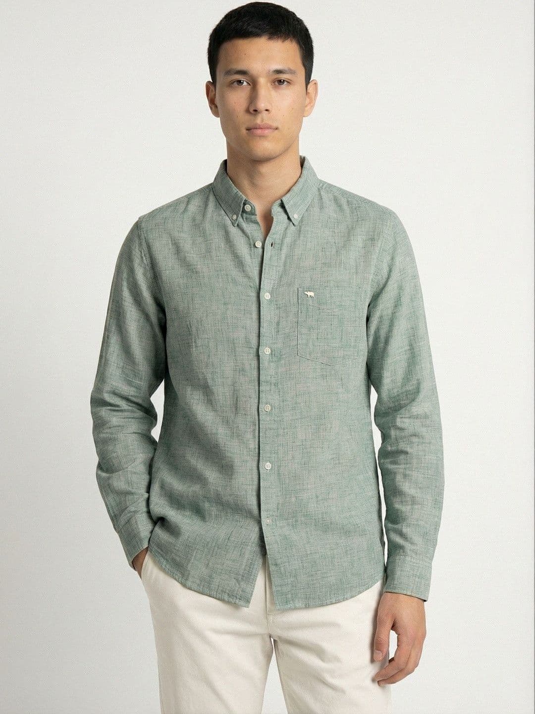 THE BEAR HOUSE Men Textured Slim Fit Striped Casual Shirt - view 1