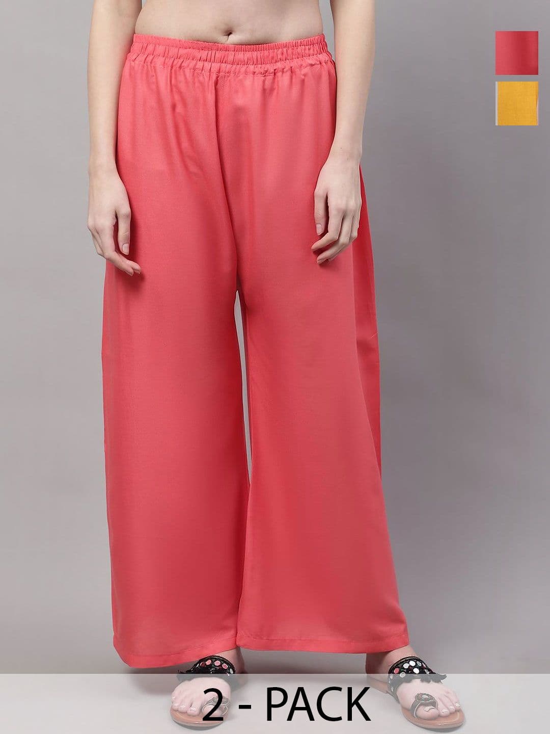 KALINI Women 2 Flared Ethnic Palazzos - view 1