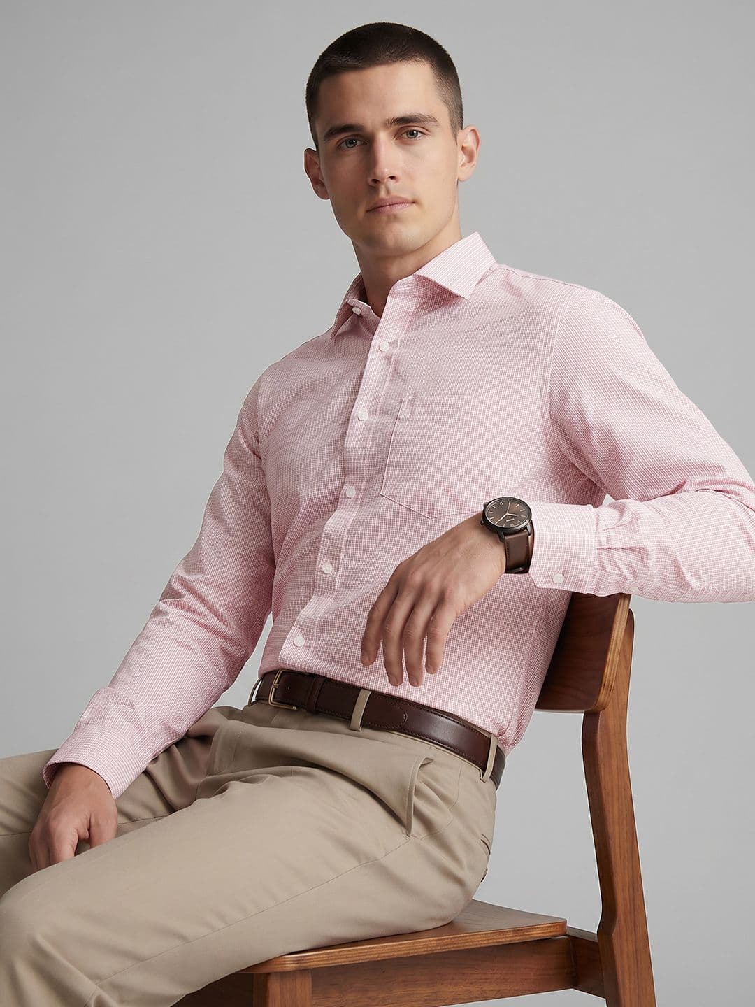 Van Heusen Micro Checked Pure Cotton Formal Shirt