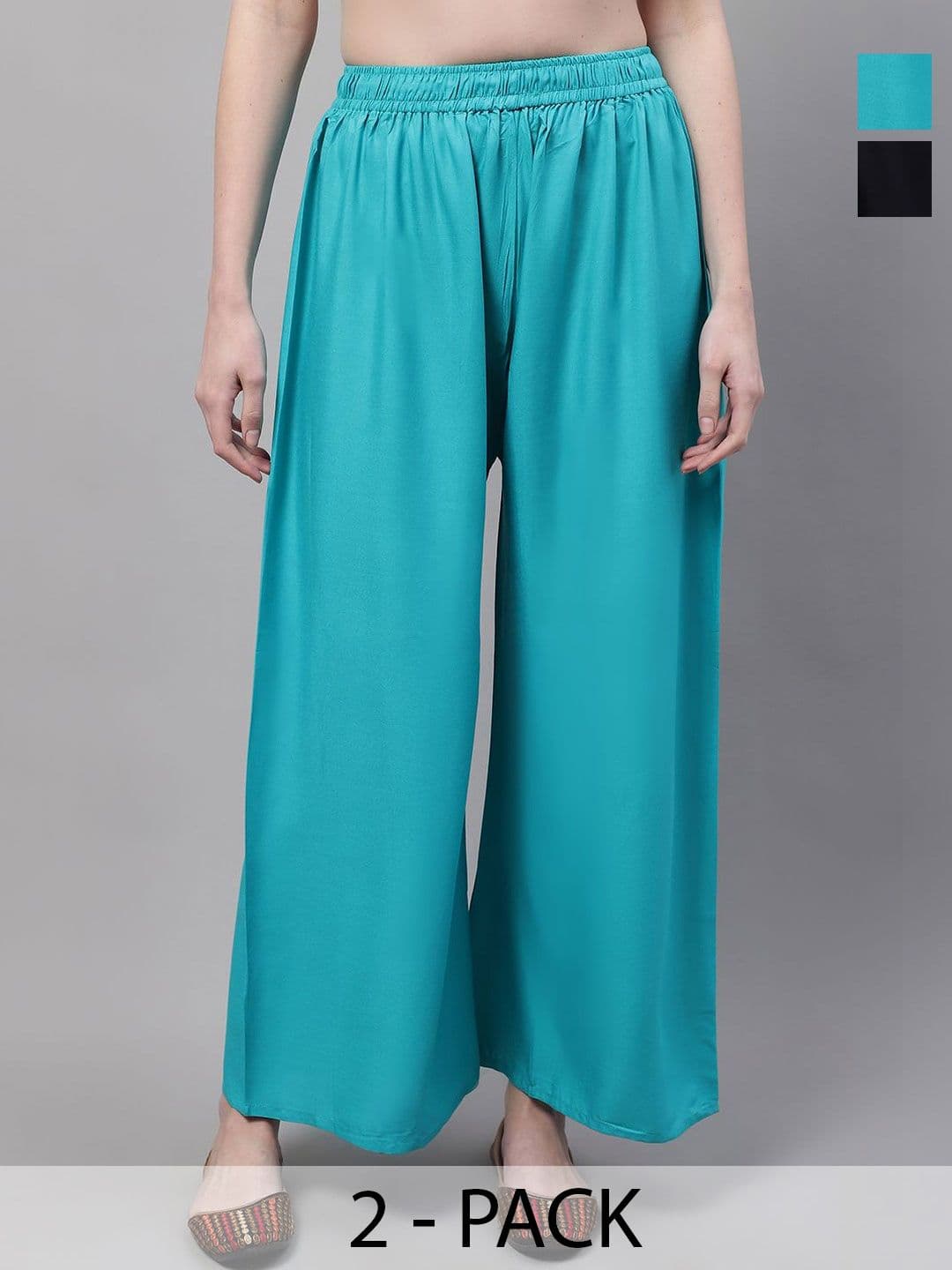 KALINI Women 2 Flared Ethnic Palazzos - view 1