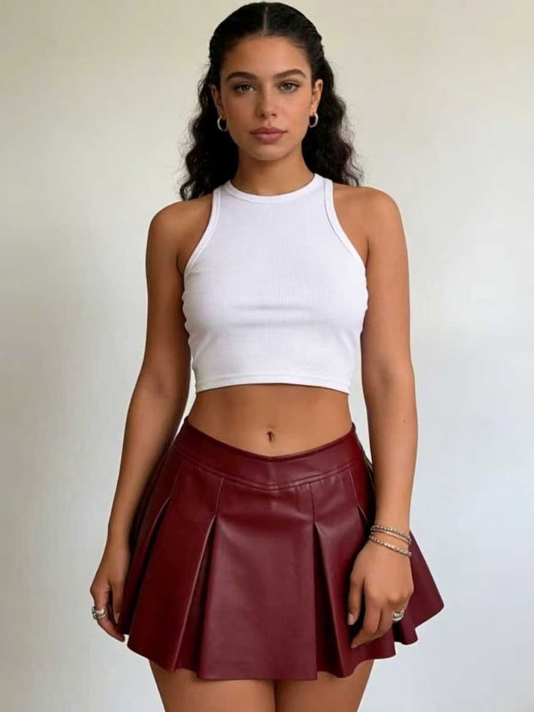 JC Mode Women Accordion Pleated Mini Flared Skirt - view 1