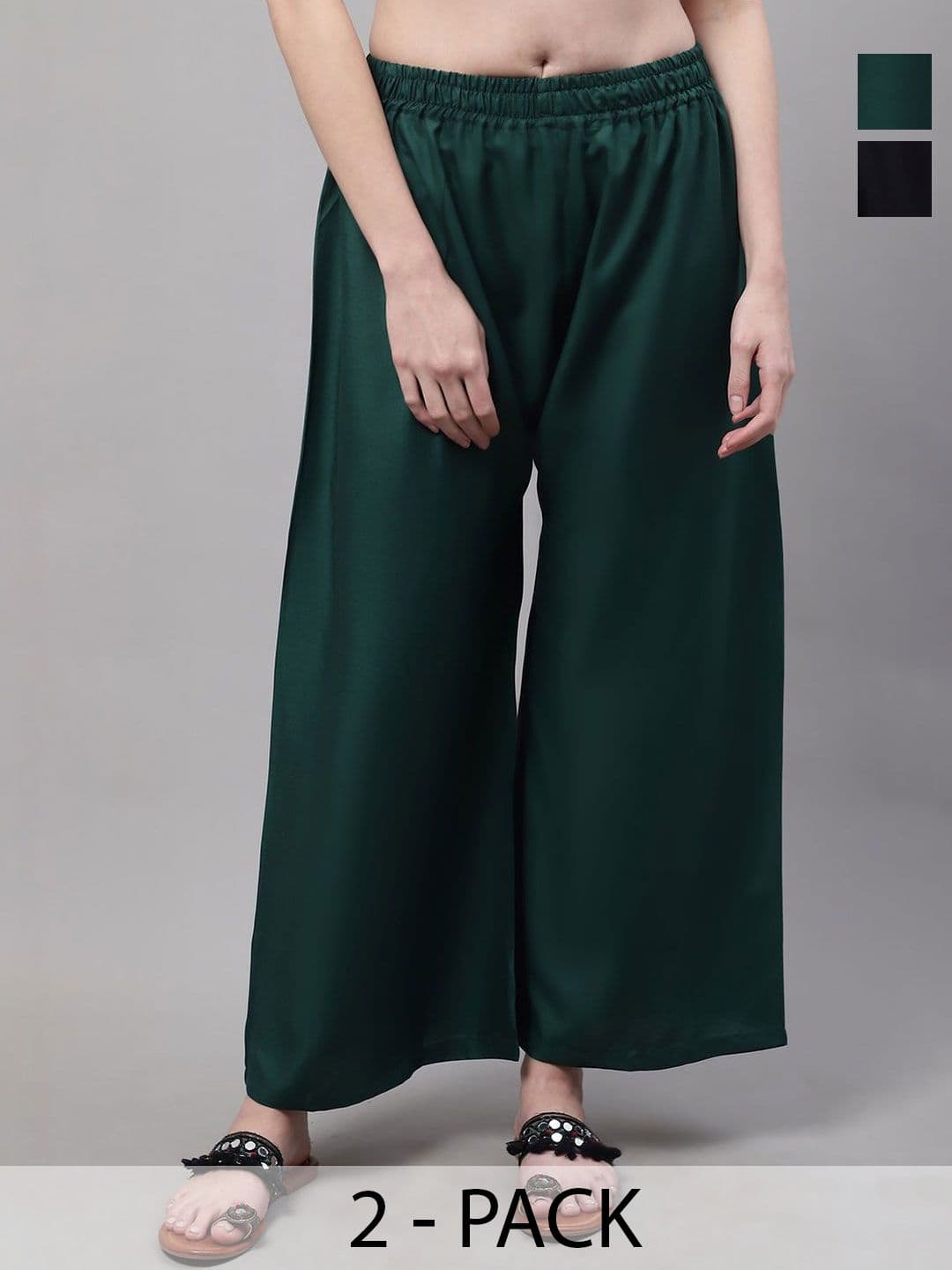 KALINI Women 2 Flared Ethnic Palazzos - view 1