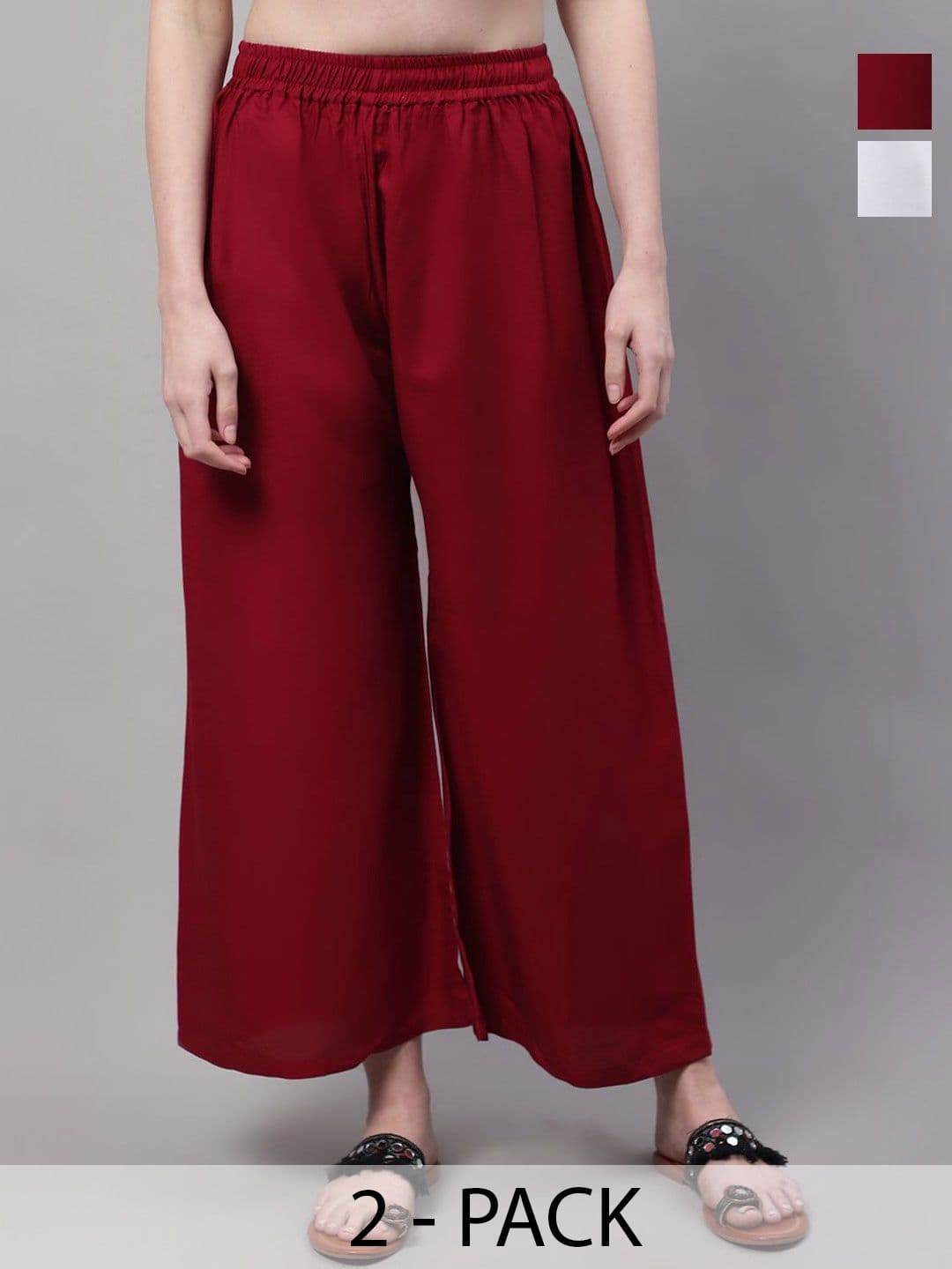 KALINI Women 2 Flared Ethnic Palazzos - view 1