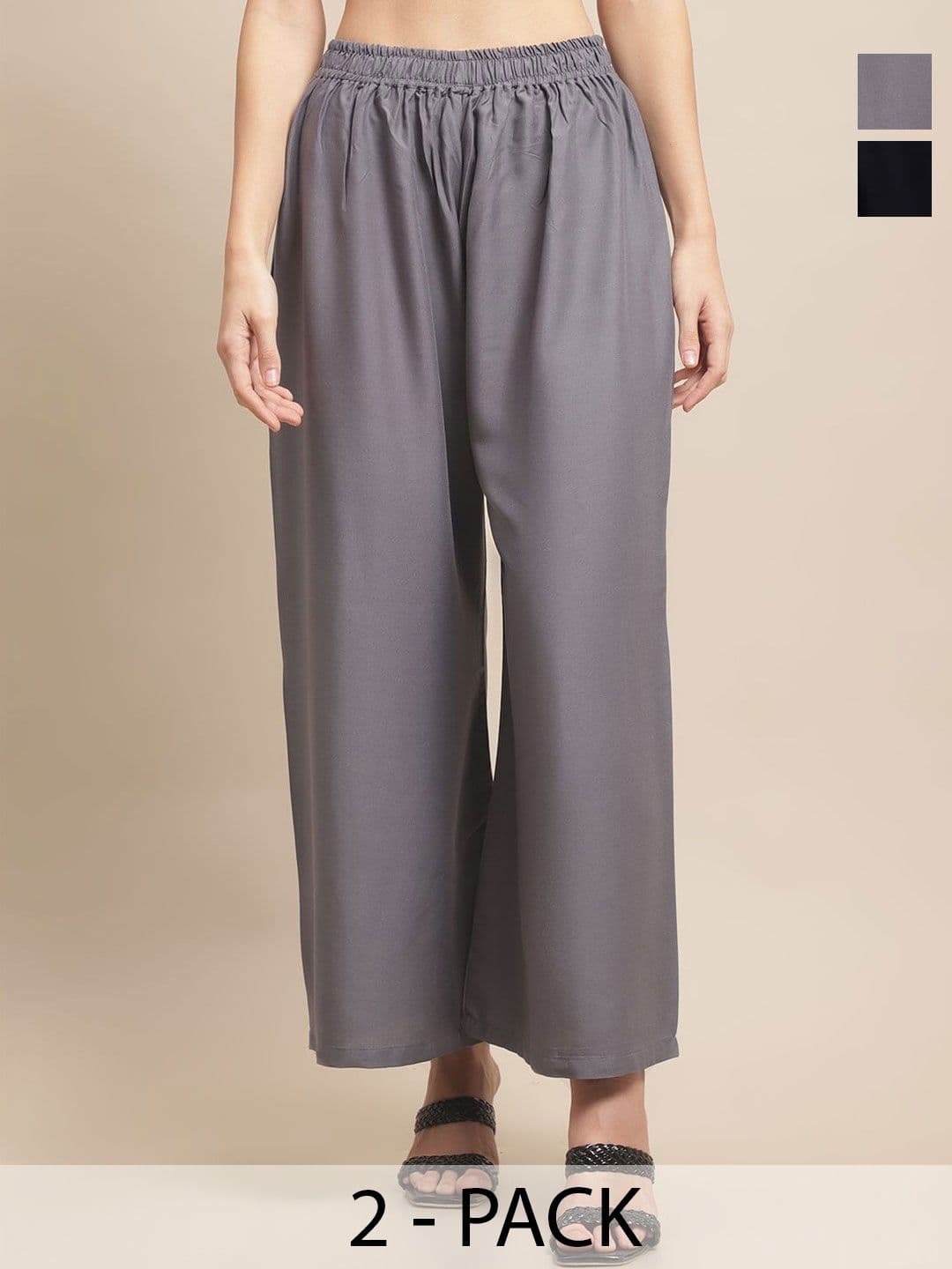 KALINI Women 2 Flared Ethnic Palazzos - view 1