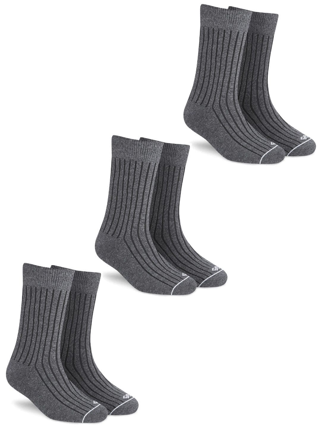 Dynamocks Unisex Pack Of 3 Grey Solid Calf Length Socks - view 1