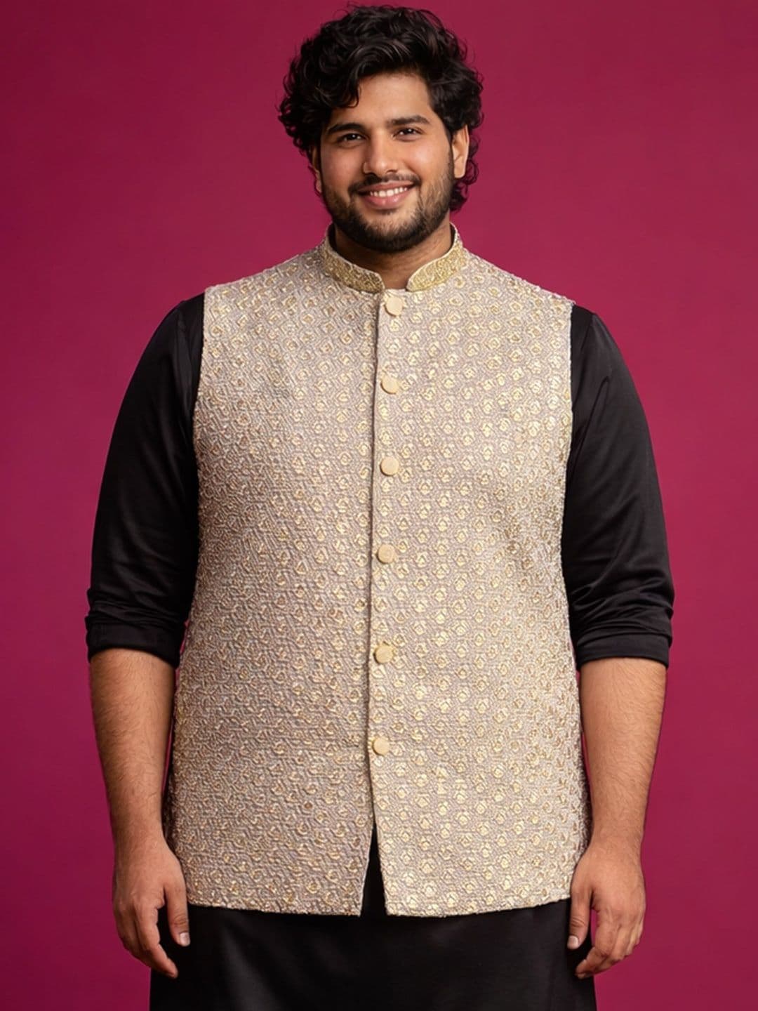 VASTRAMAY Embroidered Sleeveless Nehru Jackets - view 1