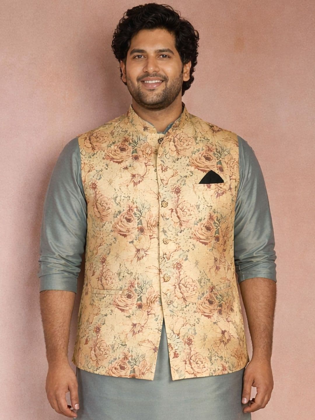 VASTRAMAY Printed Sleeveless Nehru Jackets - view 1