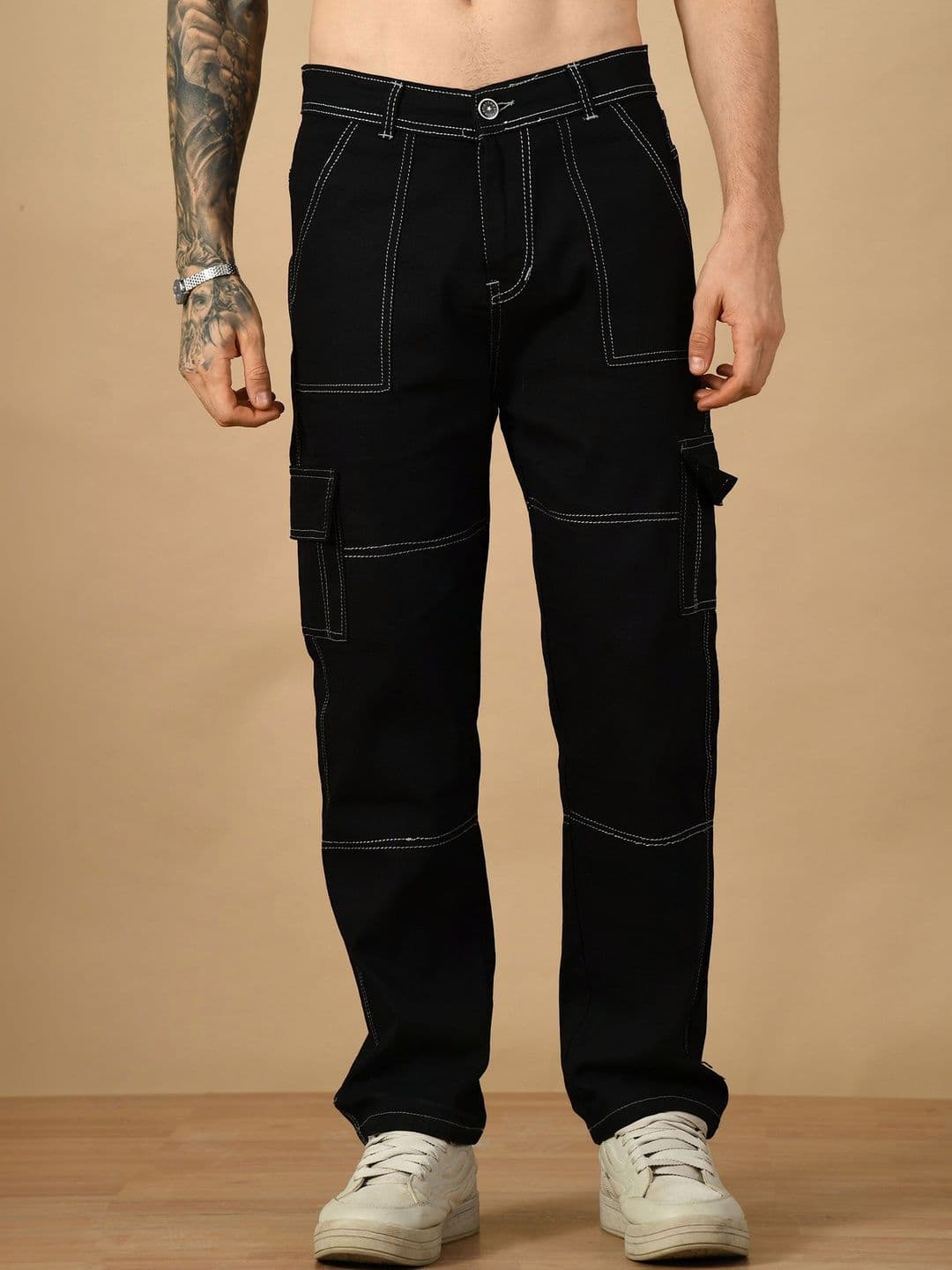 MaverIQ Men Classic Straight Fit Mid-Rise Stretchable Denim Jeans - view 1