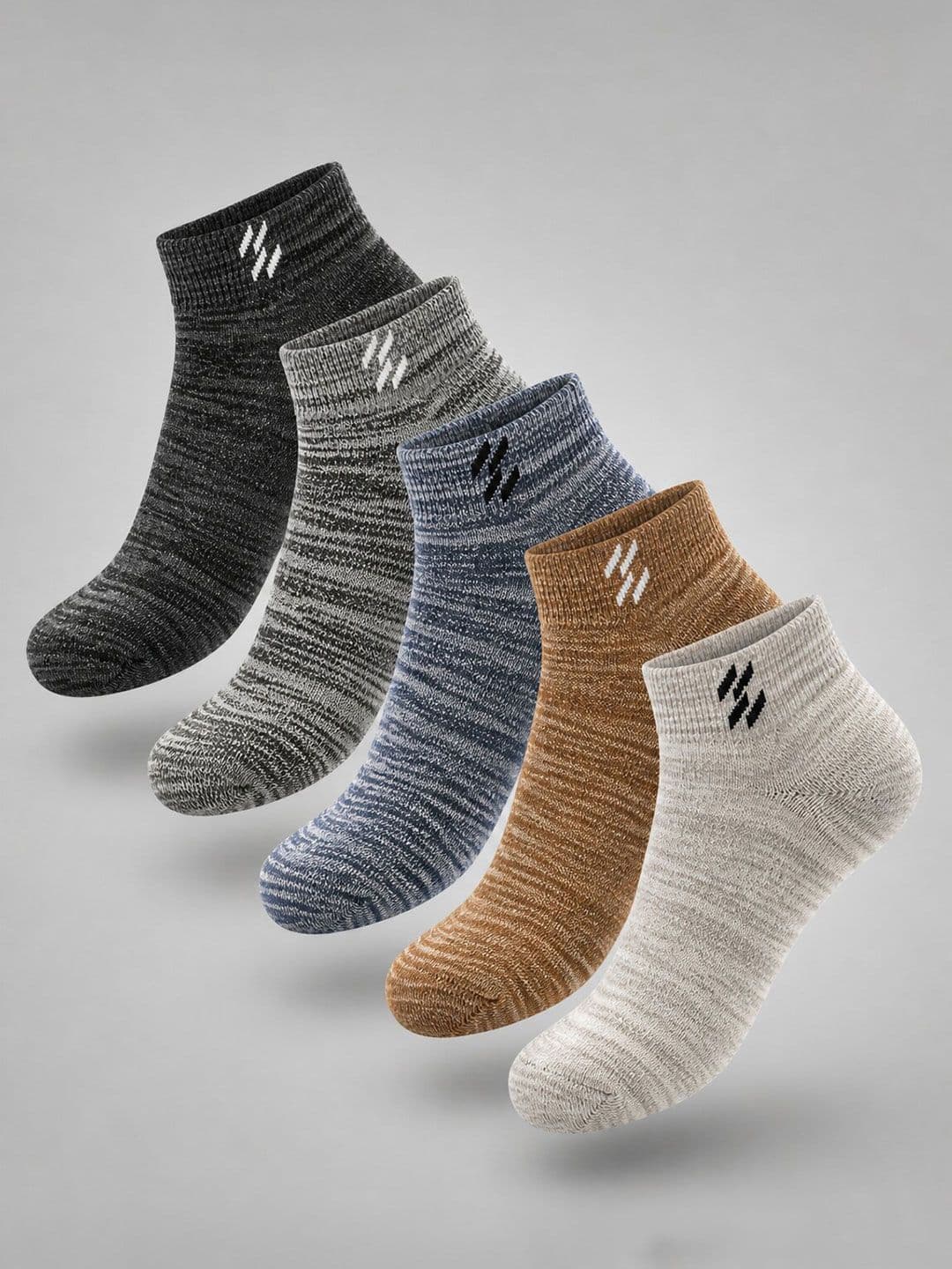 Sloxie Unisex Pack of 5 Cotton Striped Ankle Length Socks - view 1