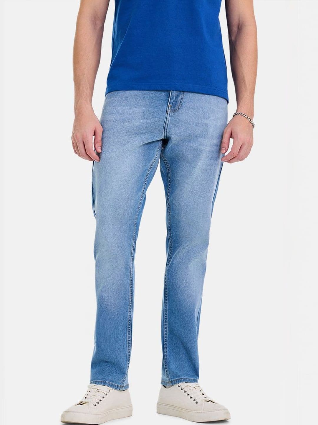 Snitch Light Blue Mid-Rise Slim Fit Jeans - view 1