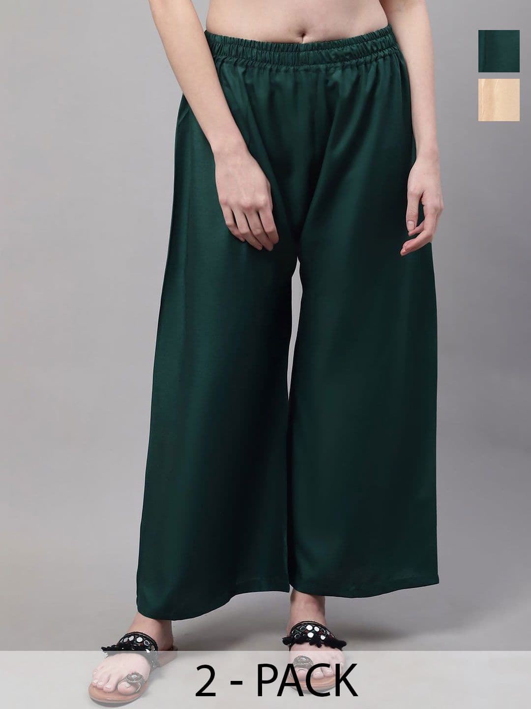 KALINI Women 2 Flared Ethnic Palazzos - view 1