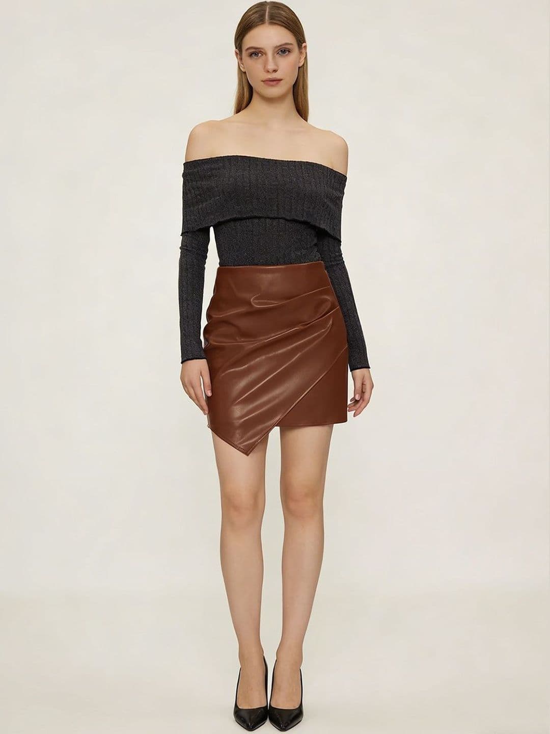 JC Mode Women Draped Mini Wrap Skirt - view 1