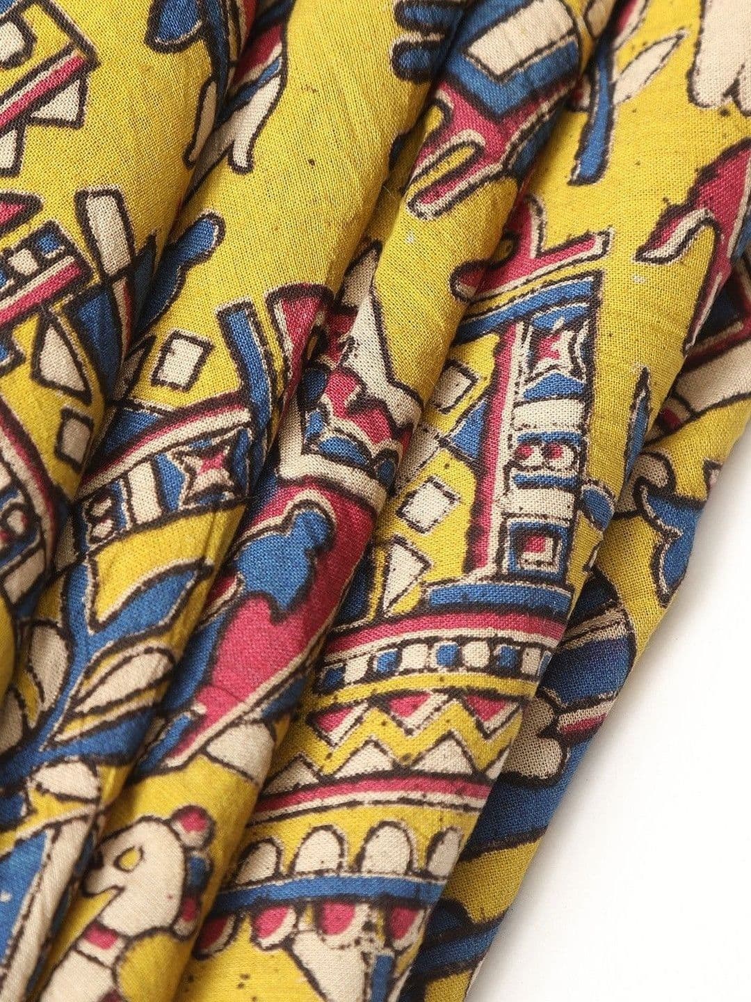 The Weaave Traveller Block Printed Kalamkari Pure Cotton Unstitched Kurta fabric - view 1