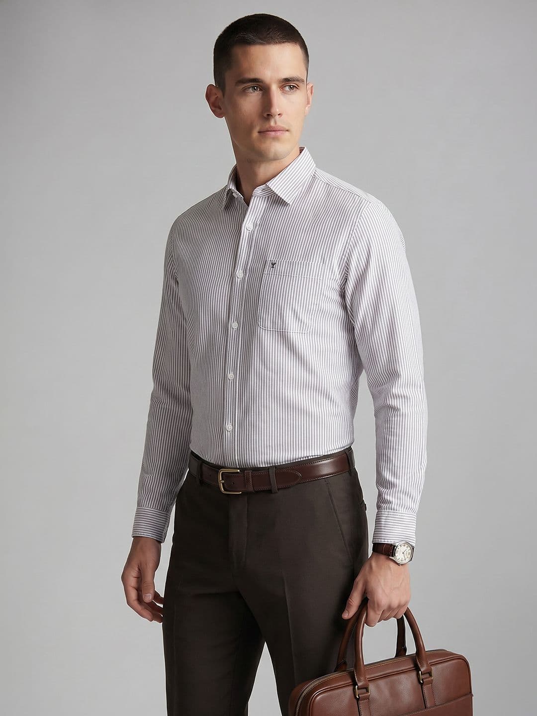 Van Heusen Vertical Striped Pure Cotton Formal Shirt