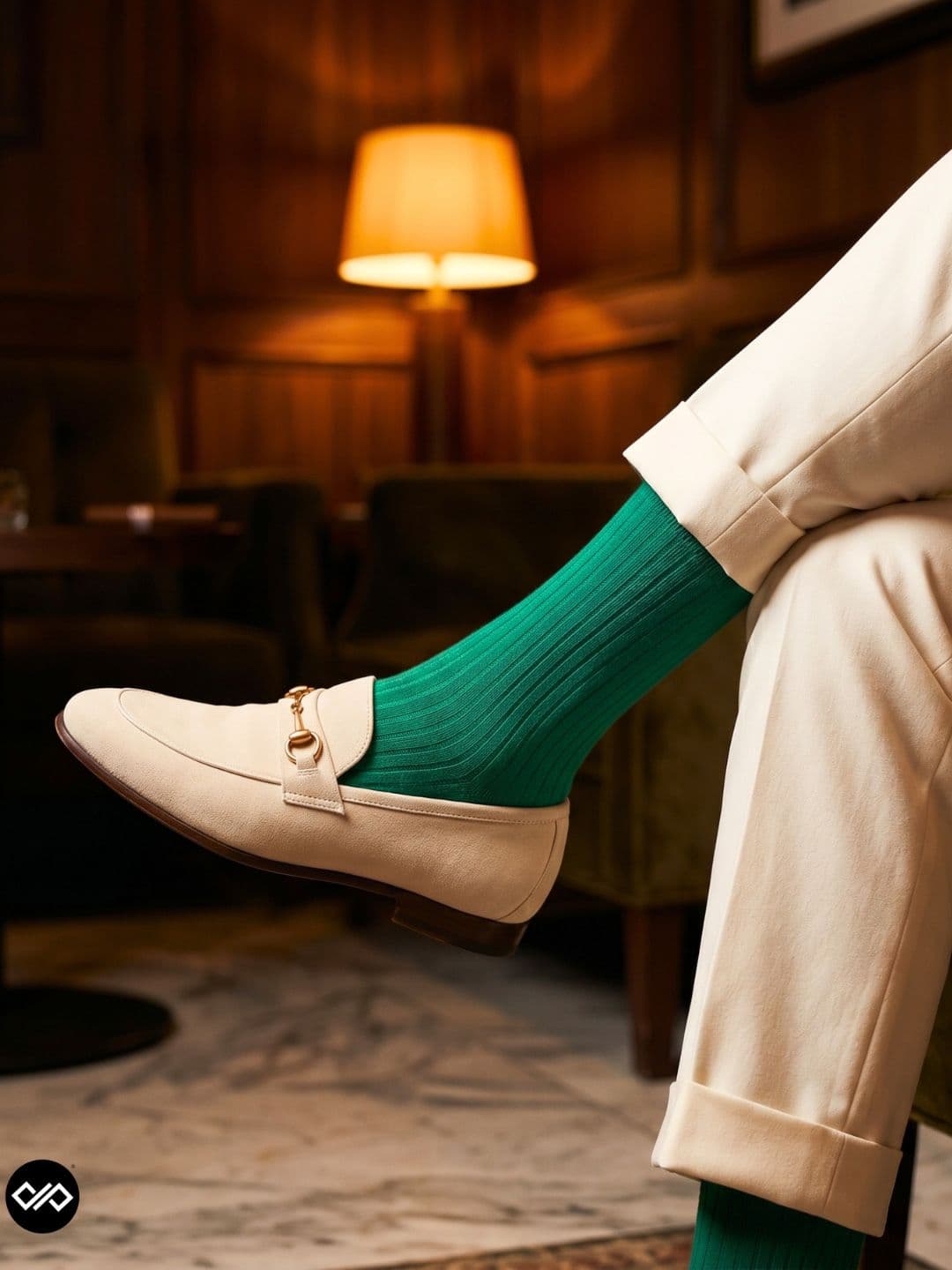 Dynamocks Unisex Green Solid Calf-Length Socks - view 1