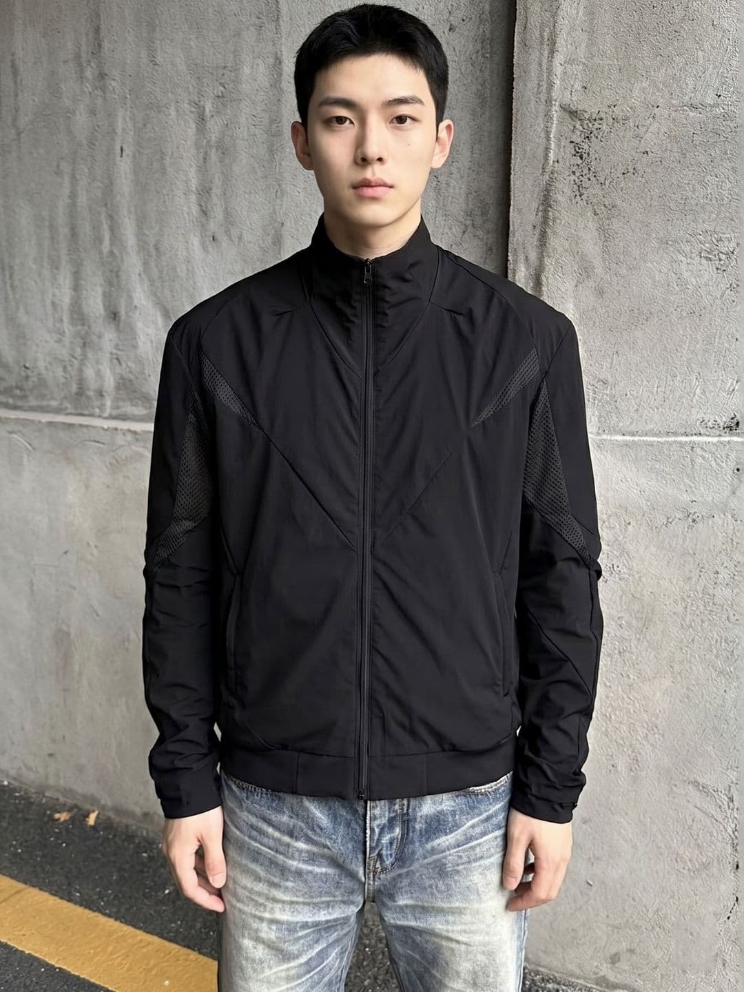StyleCast x Revolte Men Crop Outdoor Sporty Jacket with Patchwork - view 1