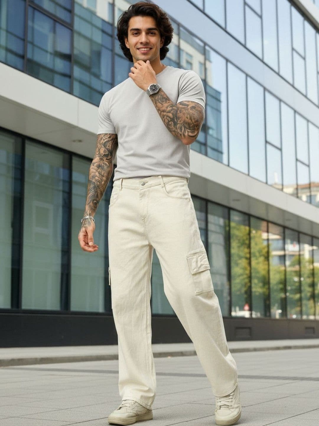 Kook N Keech Men Classic Relaxed Fit Mid-Rise Stretchable Jeans - view 1