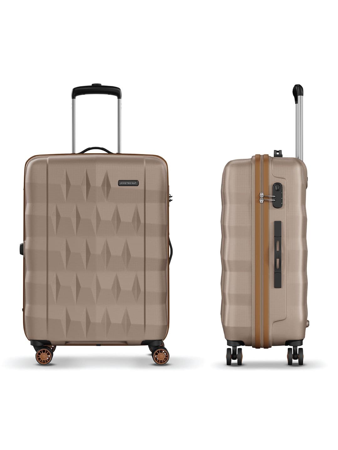 Aristocrat Unisex Comet Champagne Medium Hard Luggage Check-in Trolley with 8-Wheel - view 1