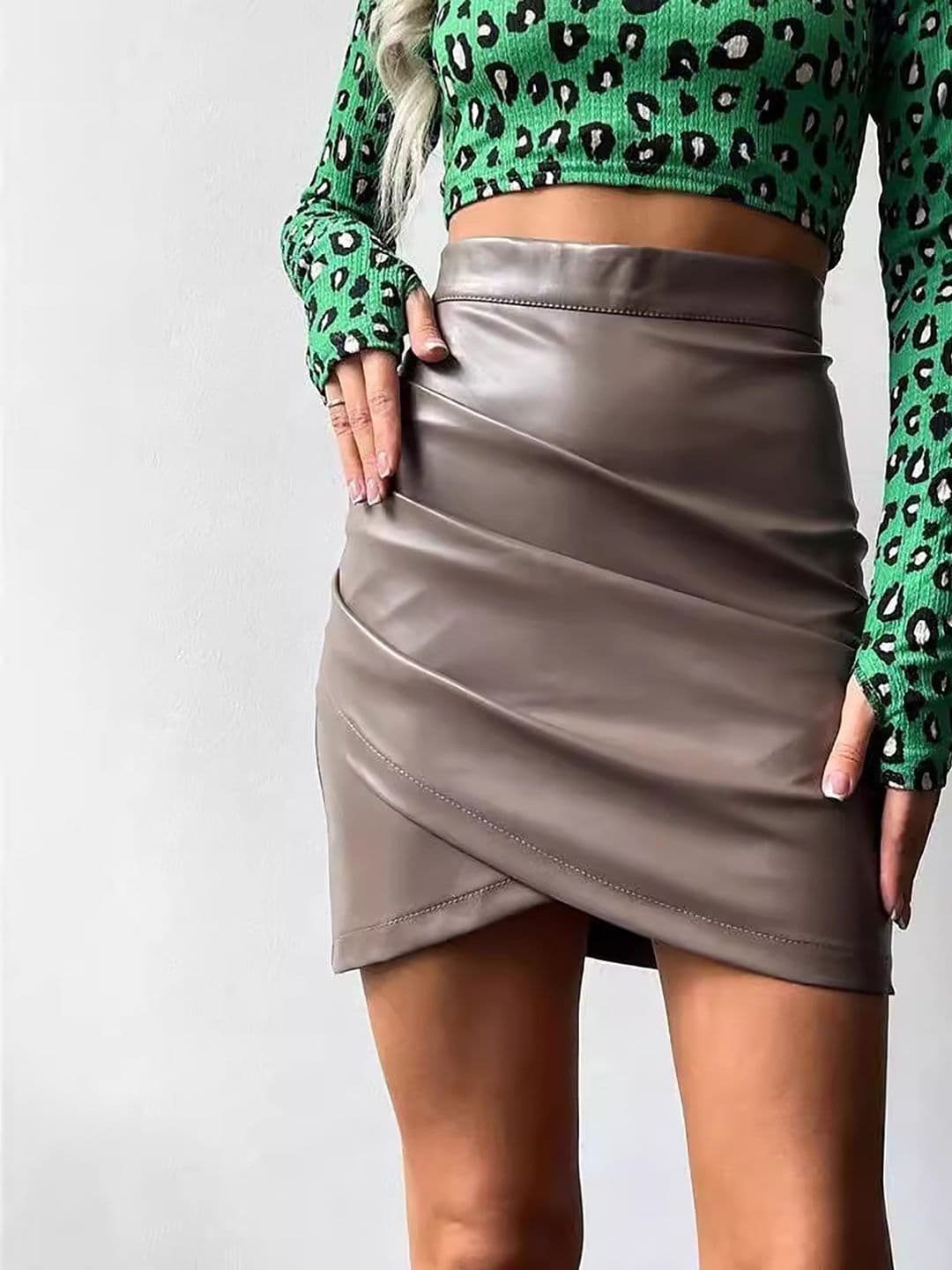 JC Mode Women Draped Mini Wrap Skirt - view 1