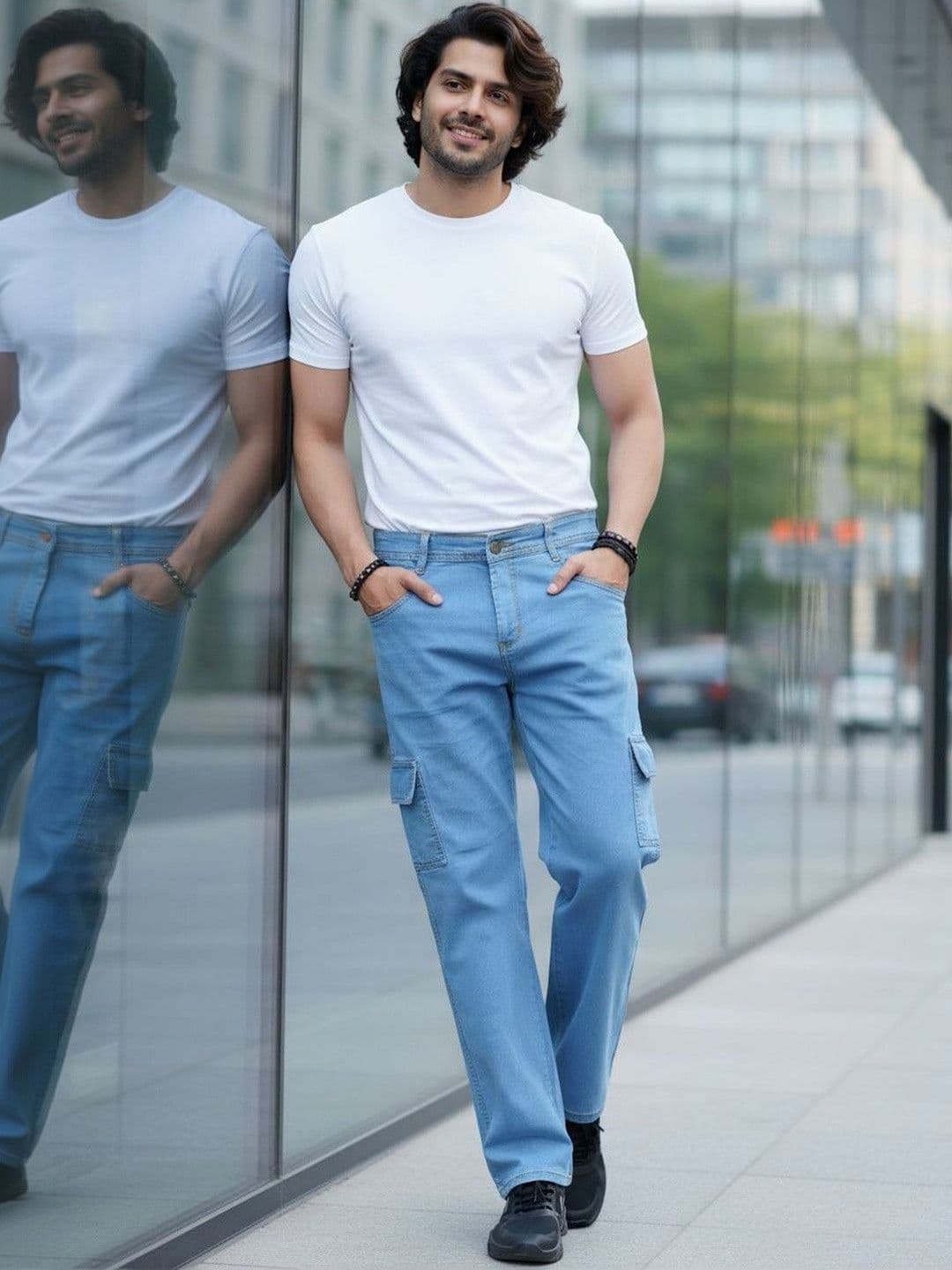 Kook N Keech Men Classic Straight Fit Mid-Rise Stretchable Jeans - view 1