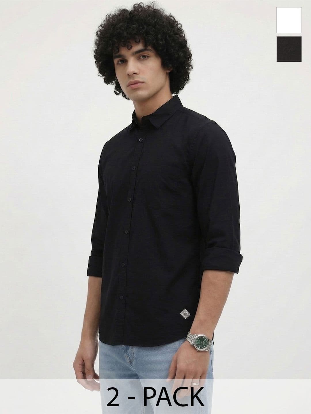 The Roadster Life Co. Spread Collar Pure Cotton Casual Shirt - view 1