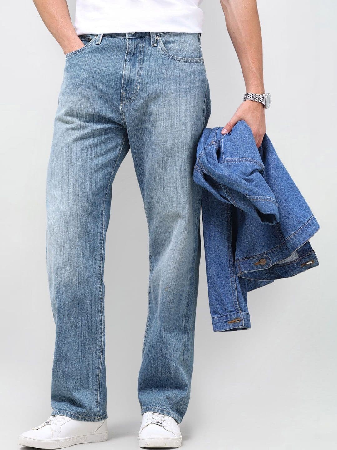 U.S. Polo Assn. Denim Co. Men Straight Fit Mid-Rise Light Fade Jeans - view 1