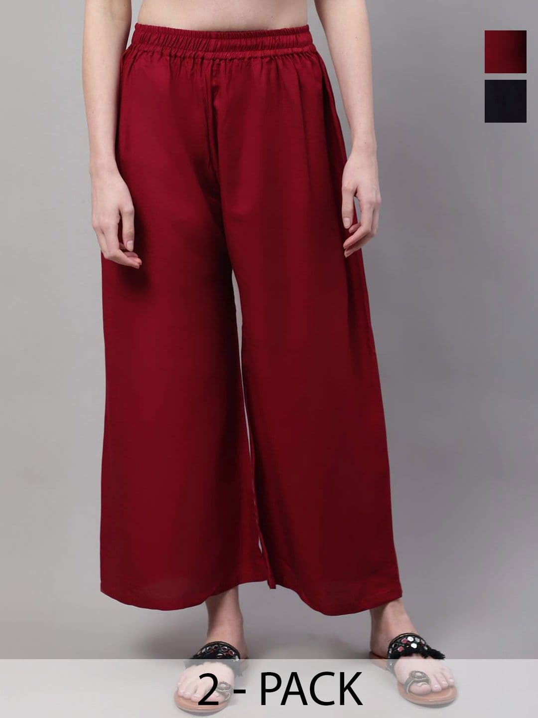 KALINI Women 2 Flared Ethnic Palazzos - view 1