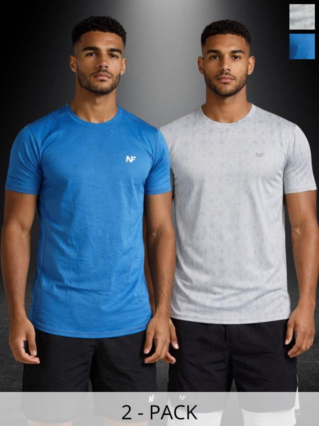 Naofit Men Anti Odour UPF50 Pack of 2 Sports or Gym Slim Fit Tshirts - view 1