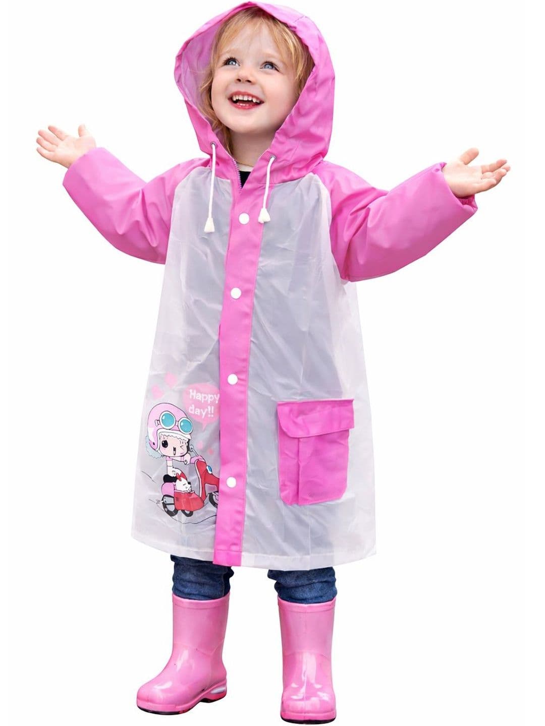 Bold N Elegant Kids Printed Hooded Rain Jacket - view 1