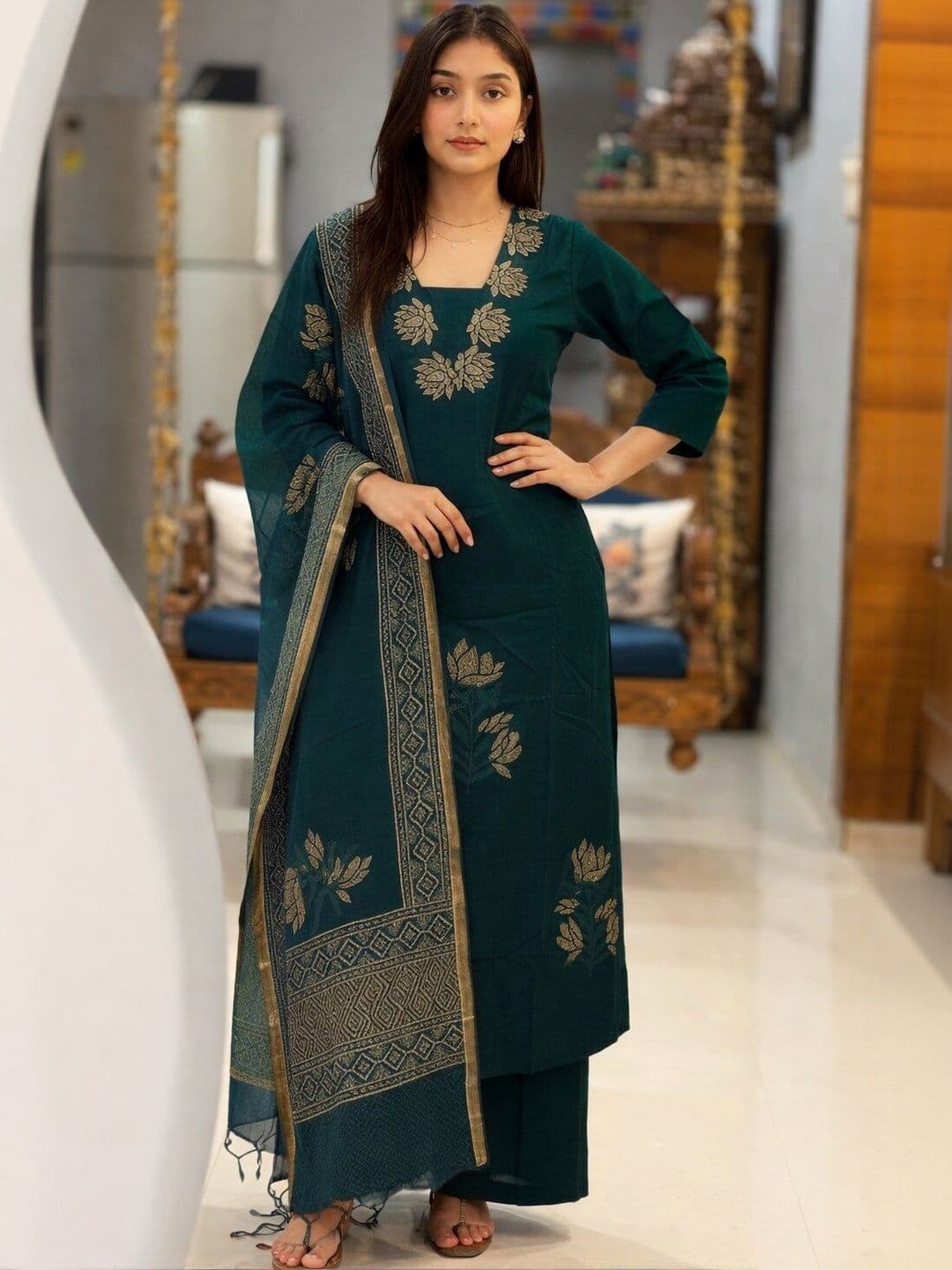 Moda Rapido Women Ethnic Motifs Printed Regular Kurta with Palazzos & With Dupatta - view 1