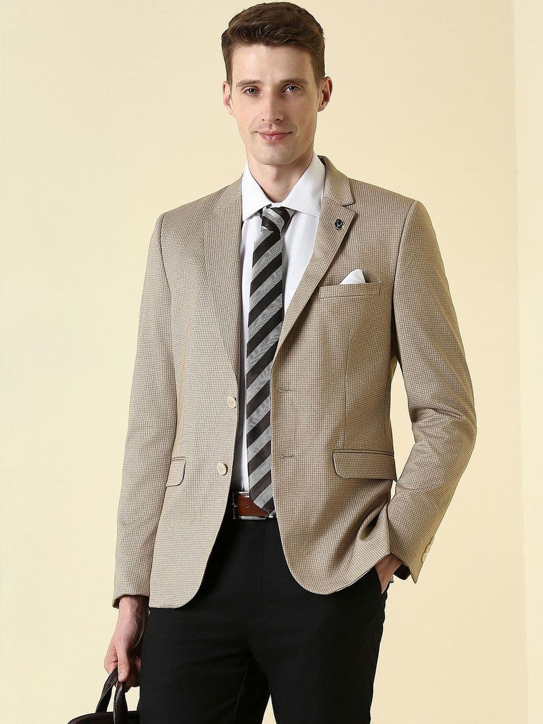 Allen Solly Notched Lapel Single-Breasted Super Slim Fit Formal Blazers - view 1