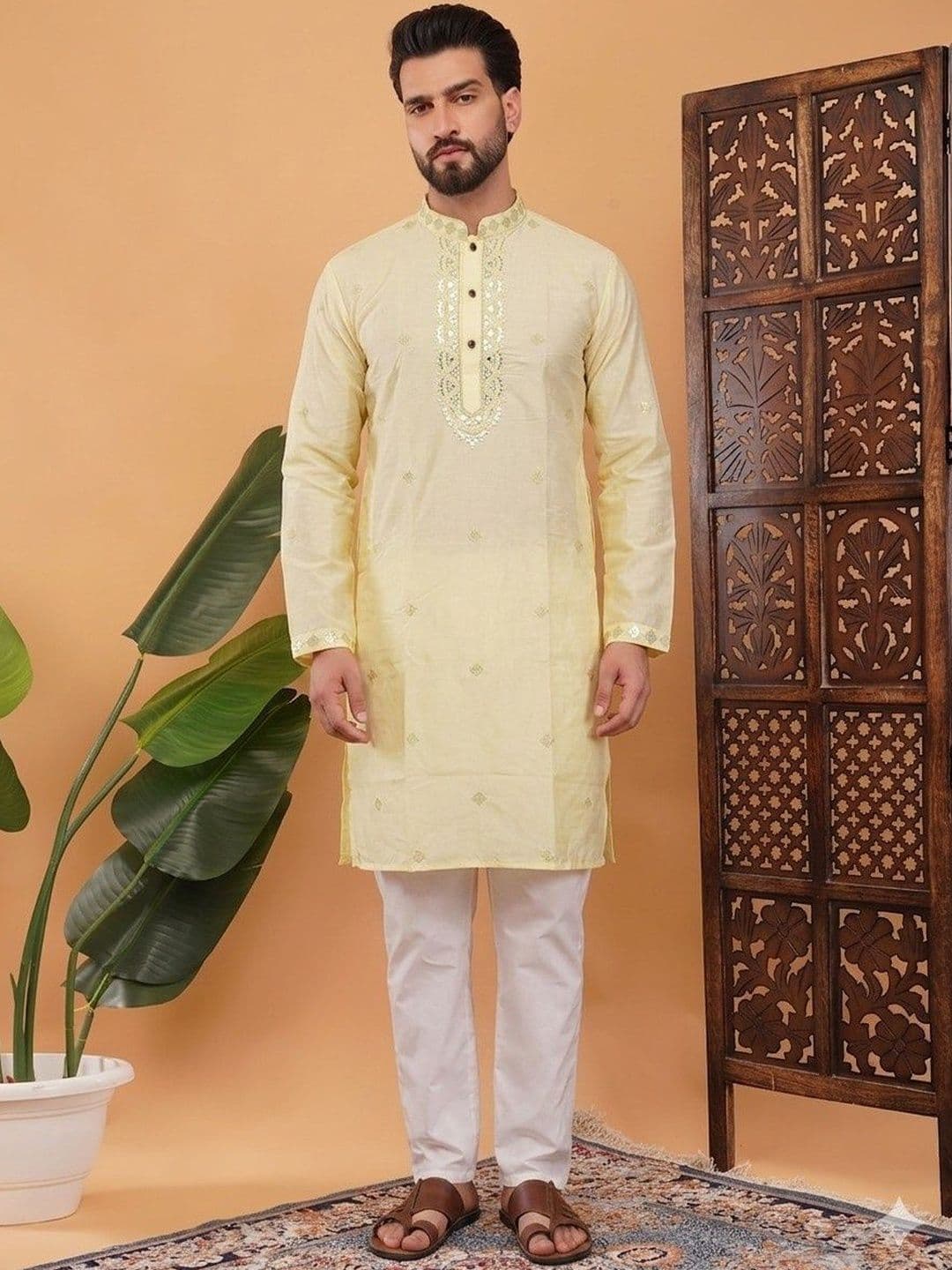 Anouk Men Embellished Mirror Work Kurta - view 1