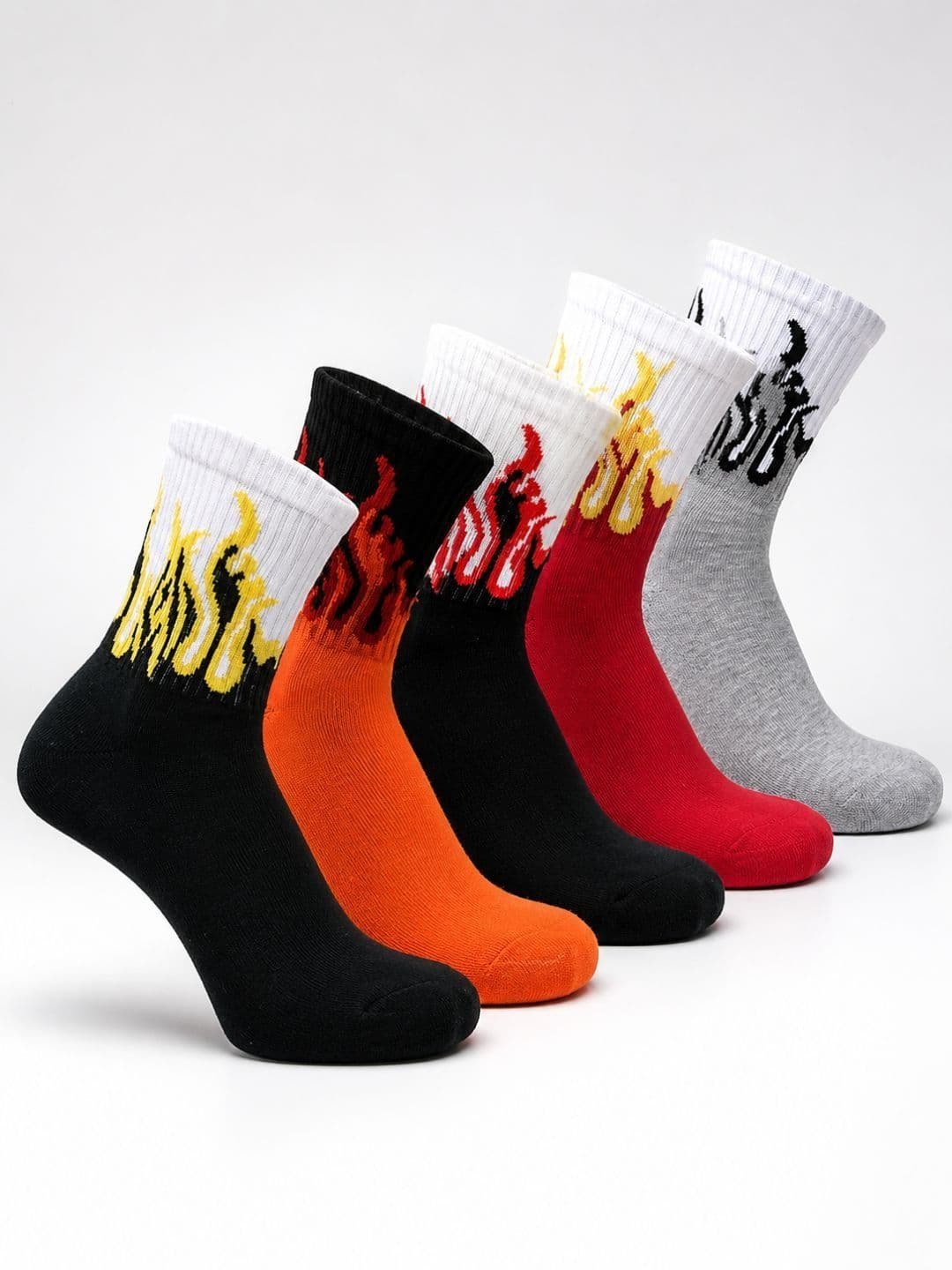 Sockscarving Men Pack Of 5 Printed Cotton Breathable Calf Length Socks - view 1