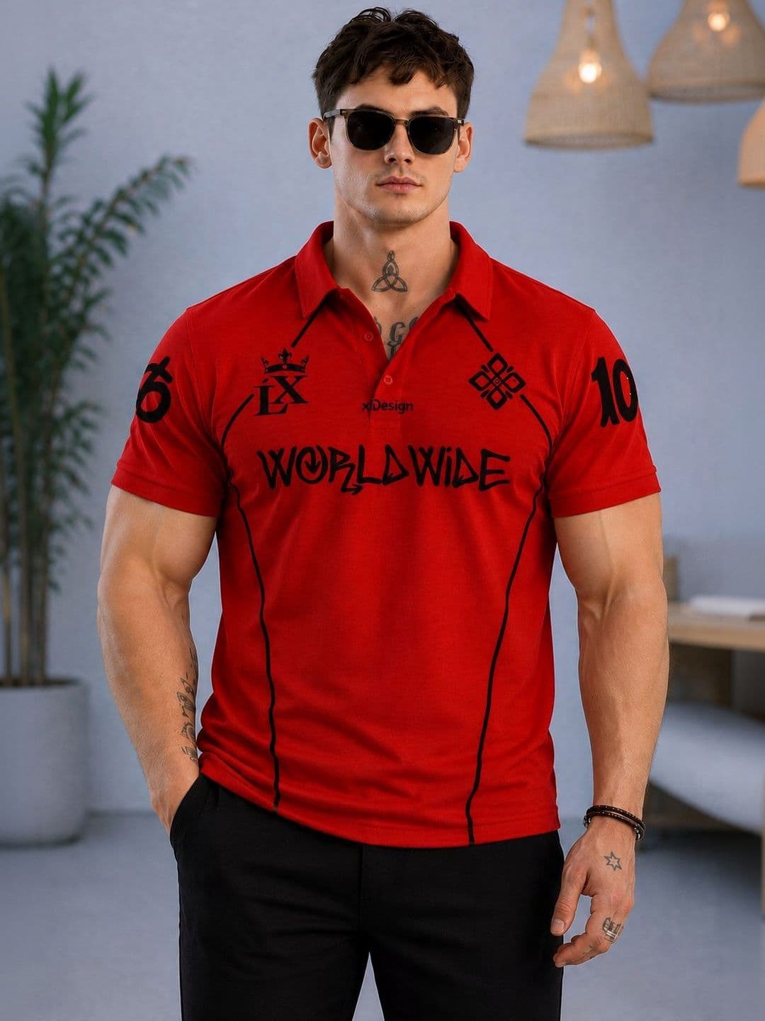 SCUBA Men Typography Printed Polo Collar T-shirt - view 1