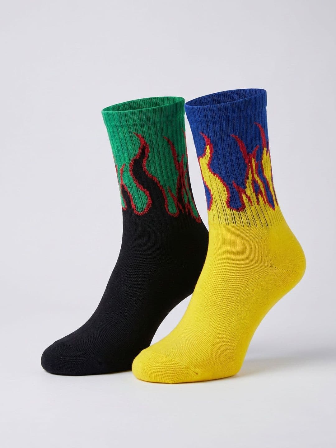 Moda Rapido Men Pack of 2 Cotton Blend Patterned Calf Length Socks - view 1