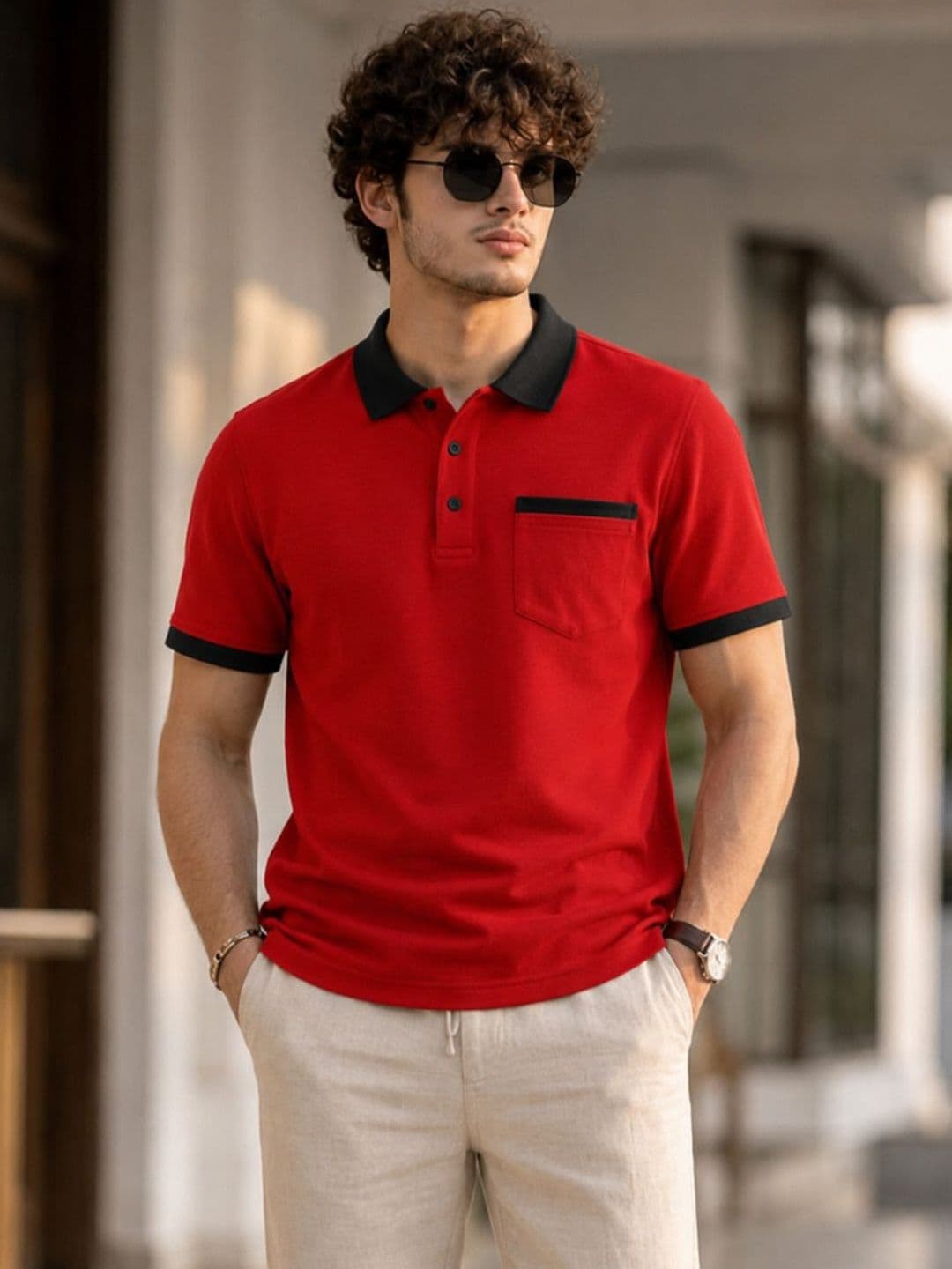 SCUBA Men Polo Collar Pockets T-shirt - view 1