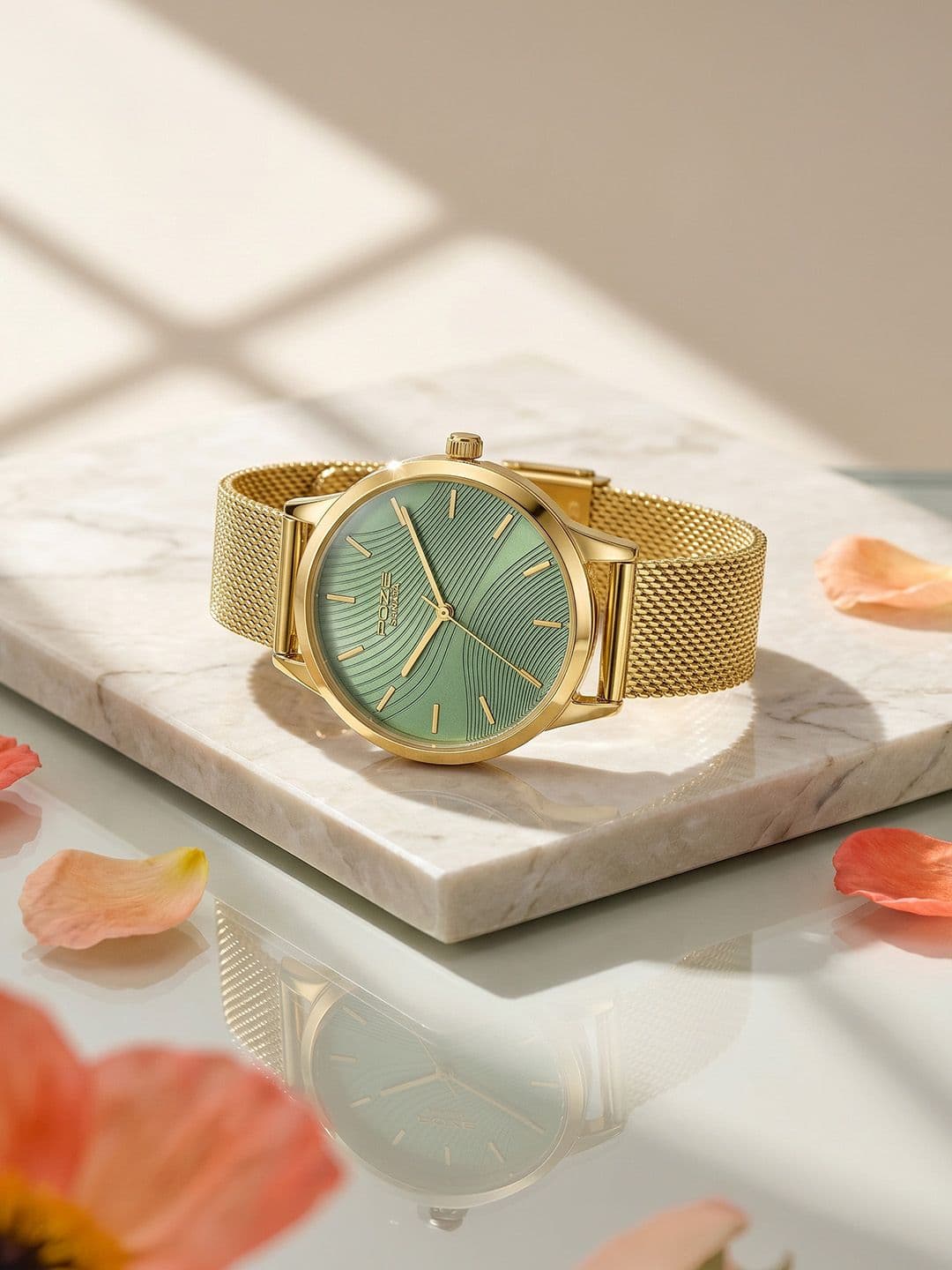 Sonata Women Poze 9 Quartz Analog Lt. Green Dial Watch - SP80190YM01W - view 1