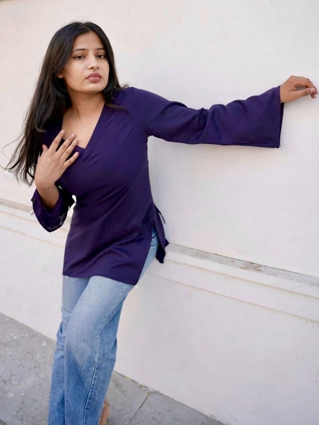 RAJAM Solid Long Sleeves Kurti - view 1